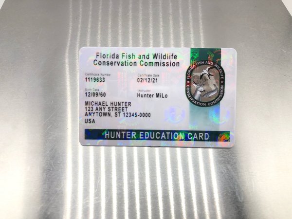 HUNTER EDUCATION CARD / Jagdschein USA